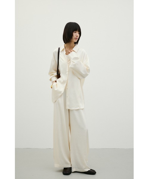 STYLEMIXER(スタイルミキサー)の「シャイニーイージーパンツ(その他パンツ・レディース・ブラウン/ホワイト・SMALL/MEDIUM)」の4枚目の写真