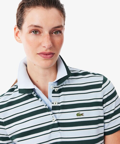 LACOSTE(ラコステ)の「マルチボーダーポロドレス / ワンピース(シャツワンピース・レディース・ブルー・36/38)」の3枚目の写真