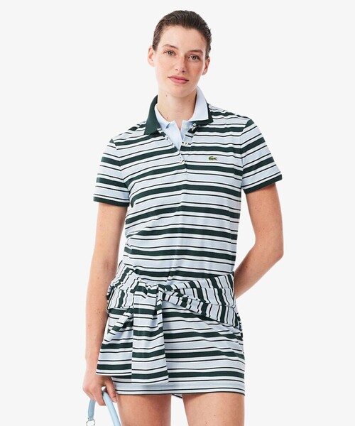 LACOSTE(ラコステ)の「マルチボーダーポロドレス / ワンピース(シャツワンピース・レディース・ブルー・36/38)」の7枚目の写真