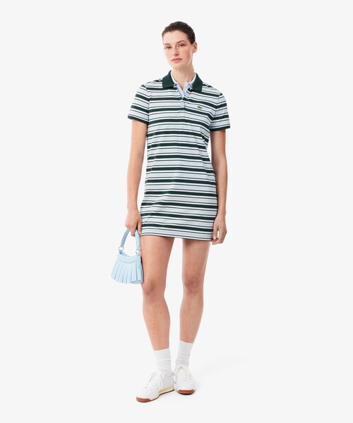 LACOSTE(ラコステ)の「マルチボーダーポロドレス / ワンピース(シャツワンピース・レディース・ブルー・36/38)」の8枚目の写真