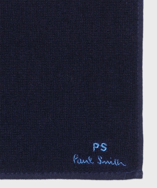 PS Paul Smith(ピーエスポールスミス)の「スポーツストライプライン タオルハンカチ【260366 THANK】(ハンカチ/ハンドタオル・メンズ・ネイビー・FREE)」の2枚目の写真