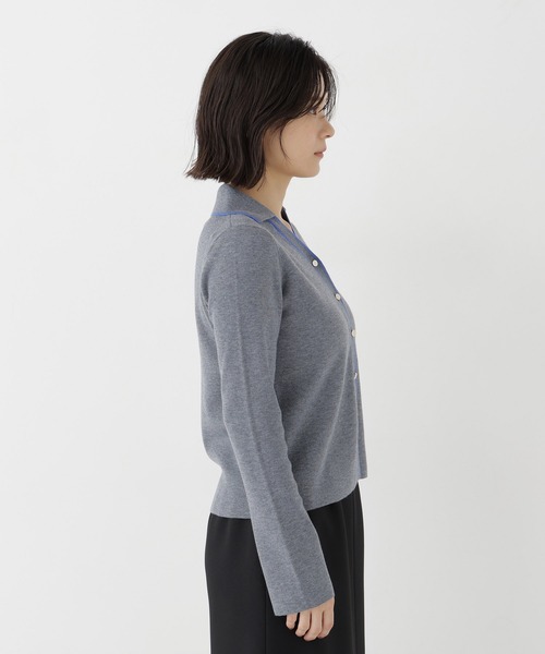 NATURAL BEAUTY BASIC(ナチュラルビューティーベーシック)の「バイカラーライン襟付ニットカーディガン(カーディガン/ボレロ・レディース・グレー系その他/ホワイト系その他/ネイビー系・FREE)」の19枚目の写真