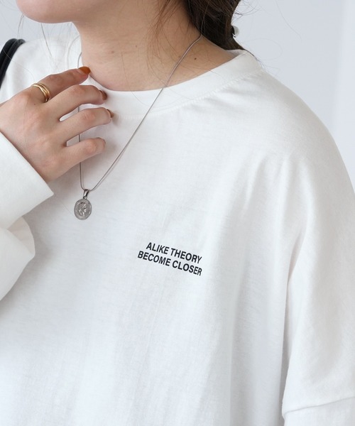 reca(レカ)の「袖ロゴロングTシャツ(Tシャツ/カットソー・レディース・チャコール/オフホワイト・FREE)」の11枚目の写真