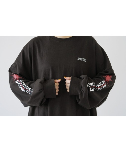 reca(レカ)の「袖ロゴロングTシャツ(Tシャツ/カットソー・レディース・チャコール/オフホワイト・FREE)」の15枚目の写真