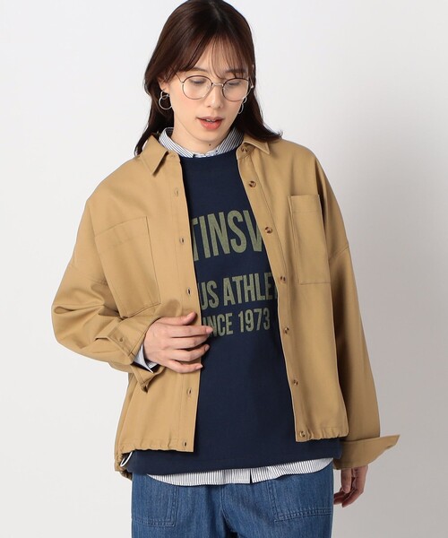 Grand PARK（グランドパーク）の「ドロスト仕様　ブルゾンライクシャツ（シャツ/ブラウス・レディース・ベージュ/キャメル・FREE）」の2枚目の写真