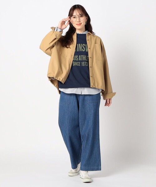 Grand PARK（グランドパーク）の「ドロスト仕様　ブルゾンライクシャツ（シャツ/ブラウス・レディース・ベージュ/キャメル・FREE）」の3枚目の写真