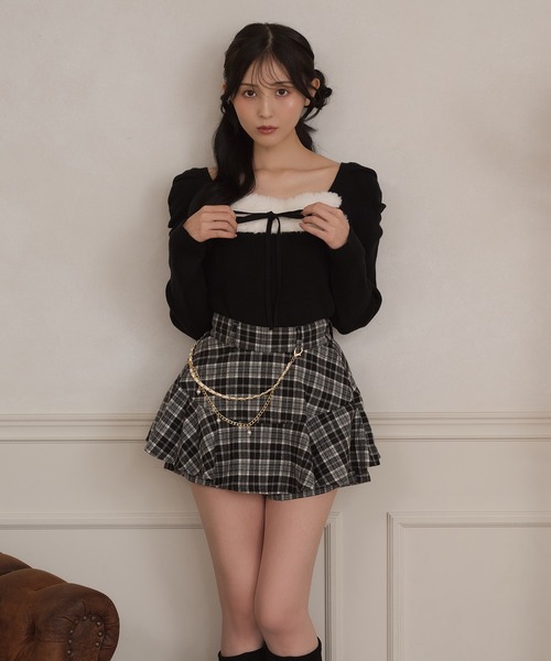 apres jour(アプレジュール)の「チェーン付きフレアスカパン(スカート・レディース・ブラック系その他/ボルドー/ブラック/ブラウン系その他・SMALL/X-LARGE/MEDIUM)」の20枚目の写真