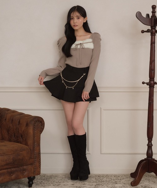 apres jour(アプレジュール)の「チェーン付きフレアスカパン(スカート・レディース・ブラック系その他/ボルドー/ブラック/ブラウン系その他・SMALL/X-LARGE/MEDIUM)」の15枚目の写真