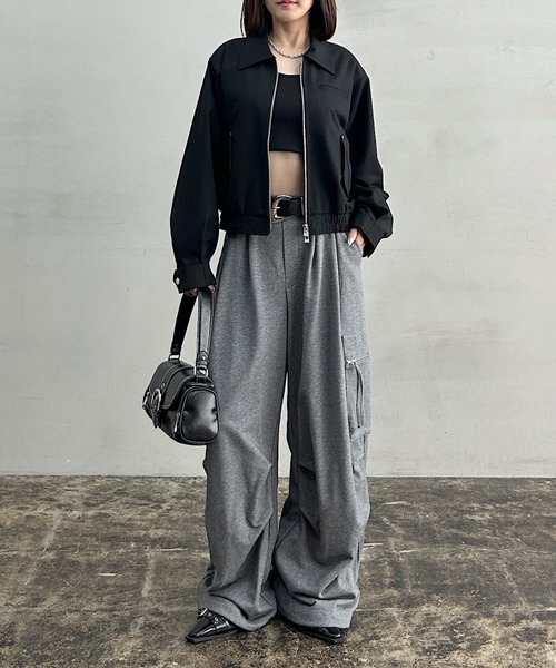 PAGEBOY(ページボーイ)の「ZIPタックカーゴスウェットパンツ【ドローコード付き/シルエット変化可能】(スウェットパンツ・レディース・グレー/ブラック/レッド・FREE)」の16枚目の写真