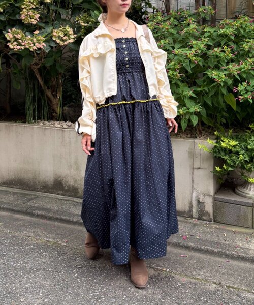 w closet(ダブルクローゼット)の「2WAYシャーリングキャミワンピース(ワンピース・レディース・ブルー/ネイビー・SMALL/MEDIUM)」の8枚目の写真