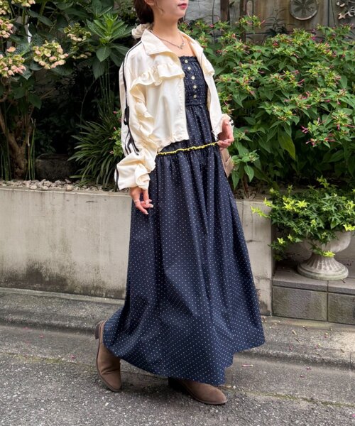 w closet(ダブルクローゼット)の「2WAYシャーリングキャミワンピース(ワンピース・レディース・ブルー/ネイビー・SMALL/MEDIUM)」の9枚目の写真