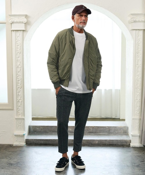 Maison code 13(メゾンコードサーティーン)の「mj11801- Asymmetric Nylon MA1 ナイロンMA-1ジャケット(M26W-07)(MA-1・メンズ・ブラック/カーキ・S/M/L)」の6枚目の写真