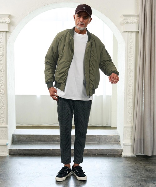 Maison code 13(メゾンコードサーティーン)の「mj11801- Asymmetric Nylon MA1 ナイロンMA-1ジャケット(M26W-07)(MA-1・メンズ・ブラック/カーキ・S/M/L)」の8枚目の写真