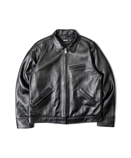 Schott(ショット)の「SCHOTT-LEATHER TRACKER JACKET-2(ライダースジャケット・メンズ・ブラック・XL)」の1枚目の写真