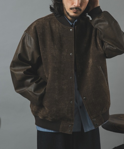 ITEMS URBANRESEARCH(アイテムズ アーバンリサーチ)の「WOVEN MOLLE アワードジャケット(ブルゾン・メンズ・ブラック/ダークブラウン/オフホワイト・MEDIUM/LARGE)」の1枚目の写真