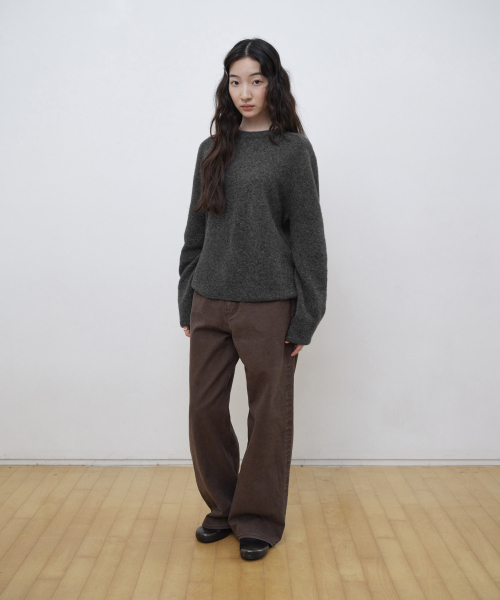 STEP AROUND（ステップアラウンド）の「ダブルバック ヤク混ニット_チャコール（ニット/セーター・レディース・その他・FREE）」の2枚目の写真