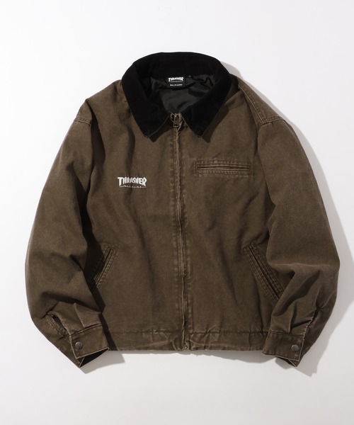THRASHER(スラッシャー)の「【THRASHER/スラッシャー】別注 ヴィンテージダック ジップアップブルゾン(ブルゾン・メンズ・ブラウン/ブラック/カーキ・M/L/XL)」の3枚目の写真