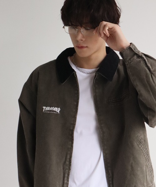 THRASHER(スラッシャー)の「【THRASHER/スラッシャー】別注 ヴィンテージダック ジップアップブルゾン(ブルゾン・メンズ・ブラウン/ブラック/カーキ・M/L/XL)」の10枚目の写真
