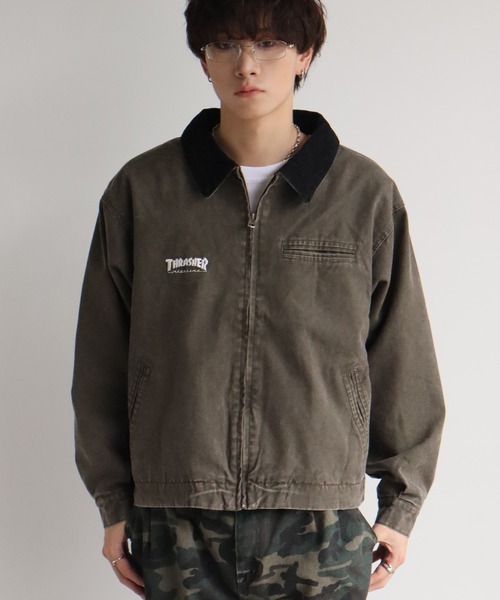 THRASHER(スラッシャー)の「【THRASHER/スラッシャー】別注 ヴィンテージダック ジップアップブルゾン(ブルゾン・メンズ・ブラウン/ブラック/カーキ・M/L/XL)」の9枚目の写真