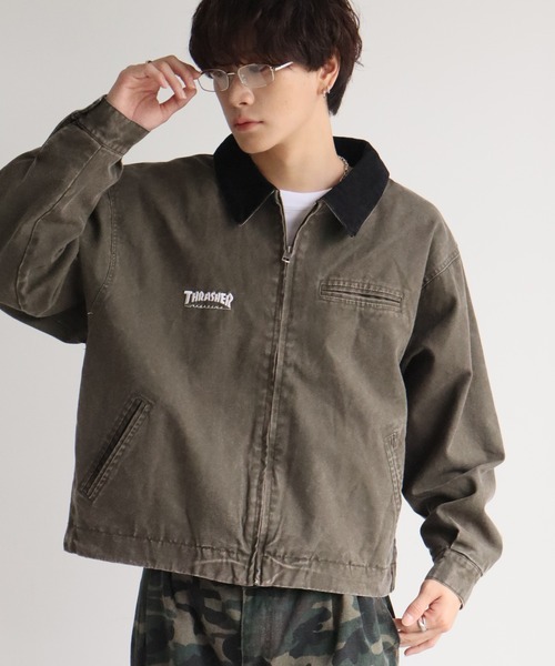 THRASHER(スラッシャー)の「【THRASHER/スラッシャー】別注 ヴィンテージダック ジップアップブルゾン(ブルゾン・メンズ・ブラウン/ブラック/カーキ・M/L/XL)」の16枚目の写真