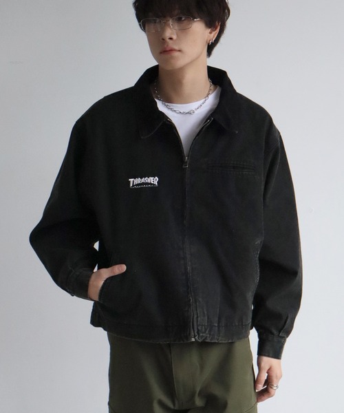 THRASHER(スラッシャー)の「【THRASHER/スラッシャー】別注 ヴィンテージダック ジップアップブルゾン(ブルゾン・メンズ・ブラウン/ブラック/カーキ・M/L/XL)」の6枚目の写真
