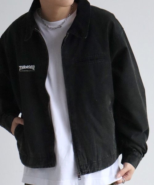 THRASHER(スラッシャー)の「【THRASHER/スラッシャー】別注 ヴィンテージダック ジップアップブルゾン(ブルゾン・メンズ・ブラウン/ブラック/カーキ・M/L/XL)」の7枚目の写真