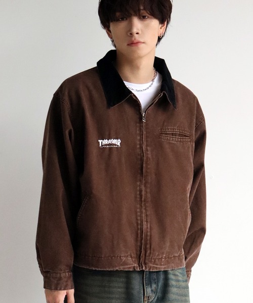 THRASHER(スラッシャー)の「【THRASHER/スラッシャー】別注 ヴィンテージダック ジップアップブルゾン(ブルゾン・メンズ・ブラウン/ブラック/カーキ・M/L/XL)」の14枚目の写真