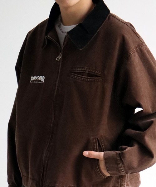 THRASHER(スラッシャー)の「【THRASHER/スラッシャー】別注 ヴィンテージダック ジップアップブルゾン(ブルゾン・メンズ・ブラウン/ブラック/カーキ・M/L/XL)」の12枚目の写真