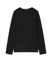 ESSENTIALS ワッフル ヘンリーネック クロップド Tシャツ (3COL)