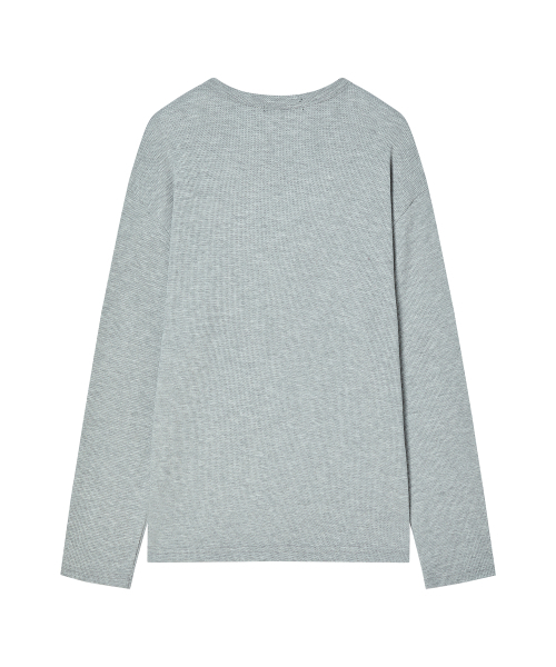 AWESOME STUDIO(オーサムスタジオ)の「ESSENTIALS ワッフル ヘンリーネック クロップド Tシャツ (3COL)(Tシャツ/カットソー・レディース・チャコールグレー/ブラック/ミックスグレー・FREE)」の5枚目の写真