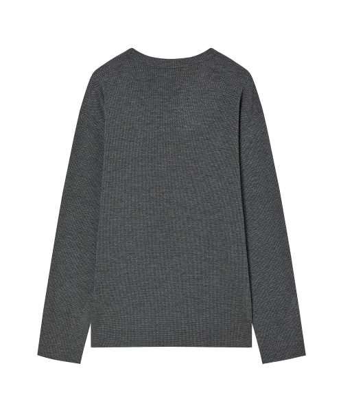 AWESOME STUDIO(オーサムスタジオ)の「ESSENTIALS ワッフル ヘンリーネック クロップド Tシャツ (3COL)(Tシャツ/カットソー・レディース・チャコールグレー/ブラック/ミックスグレー・FREE)」の8枚目の写真