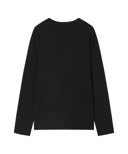 AWESOME STUDIO(オーサムスタジオ)の「ESSENTIALS ワッフル ヘンリーネック クロップド Tシャツ (3COL)(Tシャツ/カットソー・レディース・チャコールグレー/ブラック/ミックスグレー・FREE)」の11枚目の写真