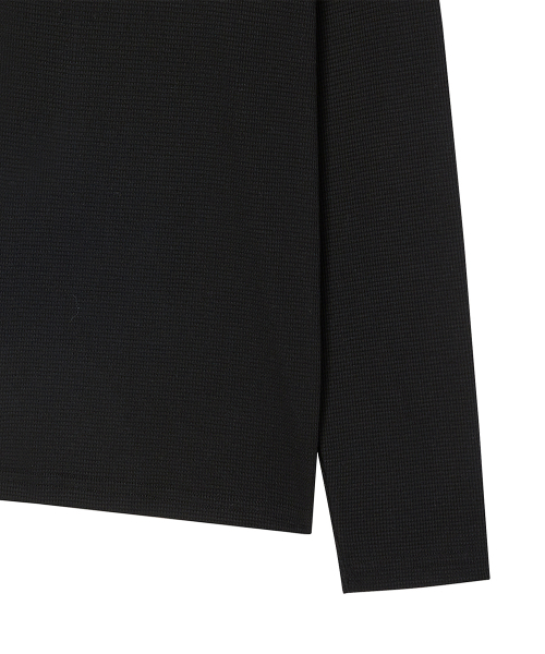 AWESOME STUDIO(オーサムスタジオ)の「ESSENTIALS ワッフル ヘンリーネック クロップド Tシャツ (3COL)(Tシャツ/カットソー・レディース・チャコールグレー/ブラック/ミックスグレー・FREE)」の15枚目の写真