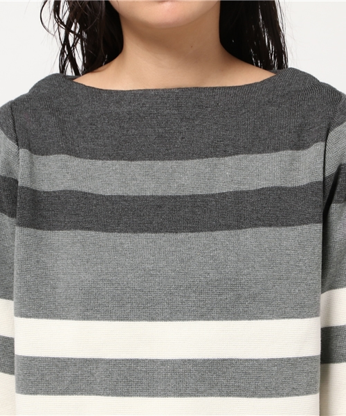 MOUSSY（マウジー）の「FLARE SLEEVE STRIPE TOP（ニット/セーター・レディース・ブラック系その他/イエロー系その他/ブルー系その他・FREE）」の7枚目の写真