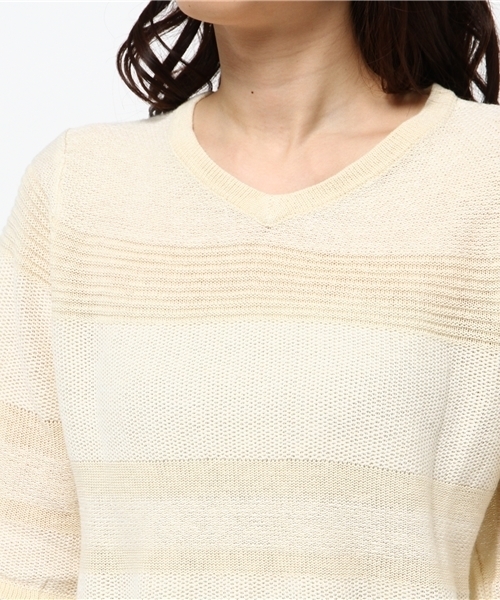 ikka（イッカ）の「7Gプレーティングボーダープルオーバー（Tシャツ/カットソー・レディース・オフホワイト/グレー/ブルー・FREE）」の8枚目の写真