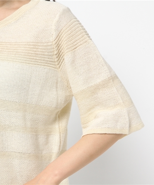 ikka（イッカ）の「7Gプレーティングボーダープルオーバー（Tシャツ/カットソー・レディース・オフホワイト/グレー/ブルー・FREE）」の9枚目の写真