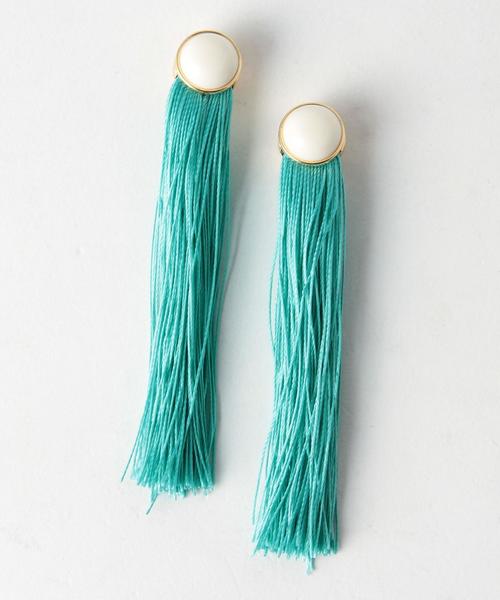 Another Edition（アナザーエディション）の「ビッグフリンジイヤリング/AEBFC Big FRNG ER（イヤリング・レディース・レッド/ライム・FREE）」の2枚目の写真