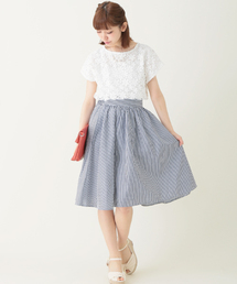 earth music&ecology | ストライプギャザースカート(スカート)