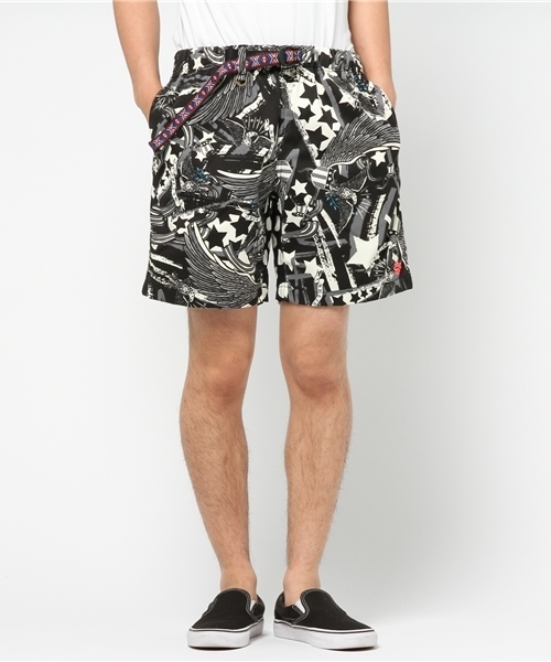 ALDIES（アールディーズ）の「Wing Star Short Pants スタープリント クライミングショートパンツ（その他パンツ・メンズ・レッド/ブラック・MEDIUM/SMALL/LARGE/X-LARGE）」の2枚目の写真