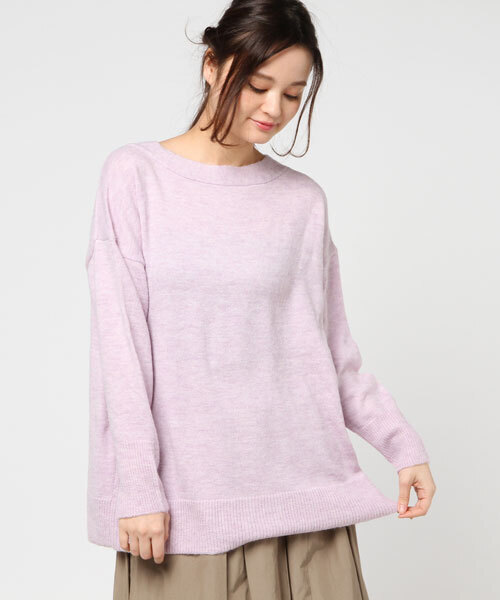 The Virgnia（ザ ヴァージニア）の「ボートネックバックタック入りニット（ニット/セーター・レディース・サックスブルー/ブラウン/ボルドー/ラベンダー・FREE）」の3枚目の写真