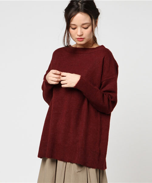 The Virgnia（ザ ヴァージニア）の「ボートネックバックタック入りニット（ニット/セーター・レディース・サックスブルー/ブラウン/ボルドー/ラベンダー・FREE）」の4枚目の写真