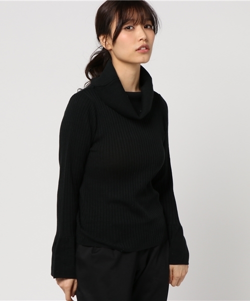 VENCEEXCHANGE（ヴァンスエクスチェンジ）の「袖フレアオフタートルＰＯ（ニット/セーター・レディース・ブラック/グレー・MEDIUM）」の10枚目の写真