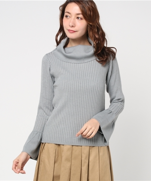 VENCEEXCHANGE（ヴァンスエクスチェンジ）の「袖フレアオフタートルＰＯ（ニット/セーター・レディース・ブラック/グレー・MEDIUM）」の11枚目の写真