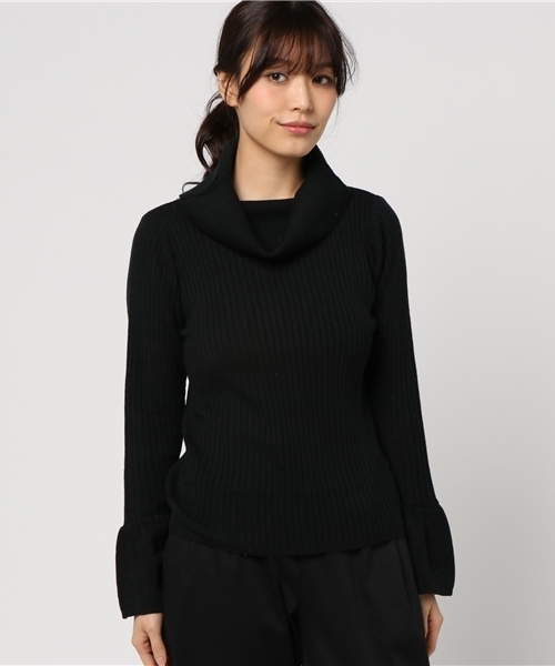 VENCEEXCHANGE（ヴァンスエクスチェンジ）の「袖フレアオフタートルＰＯ（ニット/セーター・レディース・ブラック/グレー・MEDIUM）」の3枚目の写真