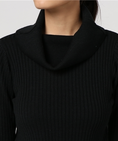 VENCEEXCHANGE（ヴァンスエクスチェンジ）の「袖フレアオフタートルＰＯ（ニット/セーター・レディース・ブラック/グレー・MEDIUM）」の6枚目の写真