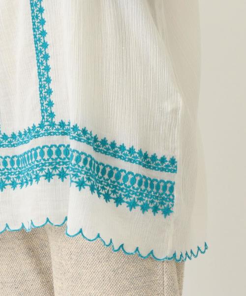 Another Edition(アナザーエディション)の「クレープ刺繍チュニック ◆(シャツ/ブラウス・レディース・ホワイト/イエロー/ピンク・フリー)」の9枚目の写真