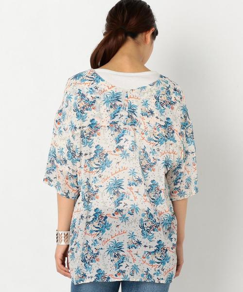 Another Edition（アナザーエディション）の「ALOHAプリントノーカラーシャツ（シャツ/ブラウス・レディース・オフホワイト/ネイビー・FREE）」の17枚目の写真
