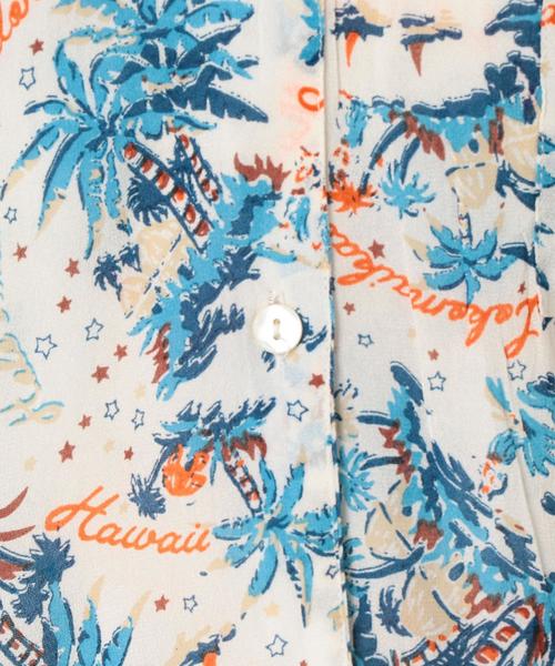 Another Edition（アナザーエディション）の「ALOHAプリントノーカラーシャツ（シャツ/ブラウス・レディース・オフホワイト/ネイビー・FREE）」の14枚目の写真