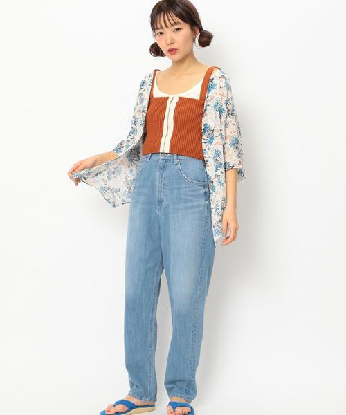 Another Edition（アナザーエディション）の「ALOHAプリントノーカラーシャツ（シャツ/ブラウス・レディース・オフホワイト/ネイビー・FREE）」の4枚目の写真