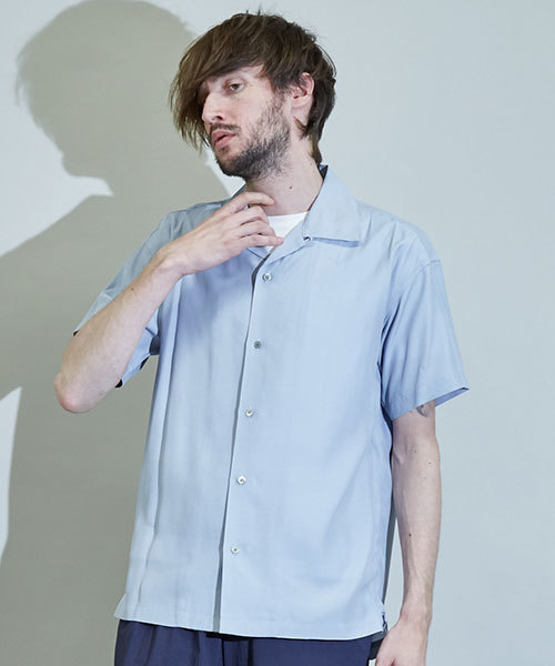 UNITED TOKYO（ユナイテッドトウキョウ）の「オープンカラーショートスリーブシャツ（シャツ/ブラウス・メンズ・ピンク/ブラック/サックスブルー/オフホワイト・3/1/2）」の4枚目の写真